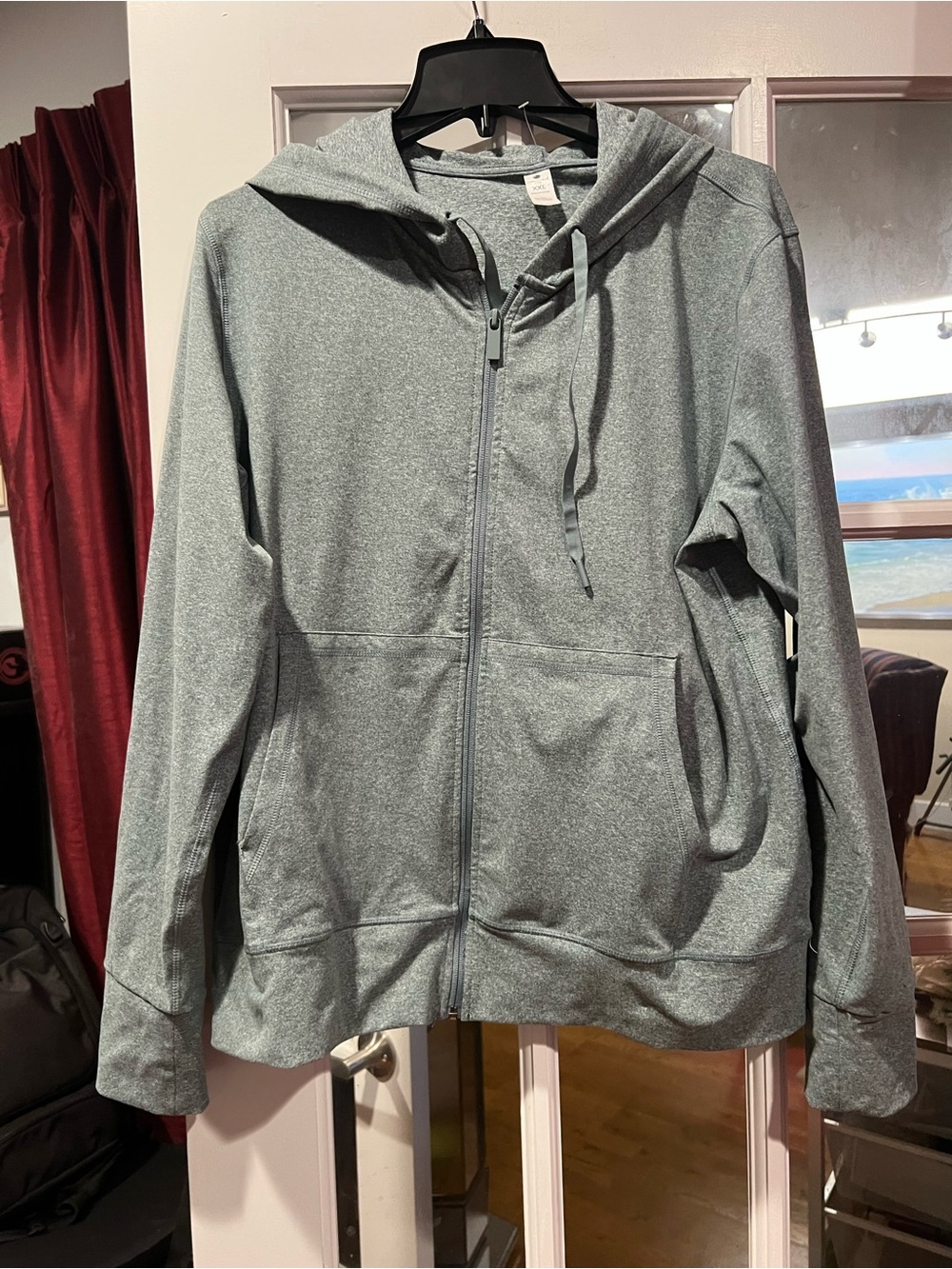 Yogalicious Men's Heather Gray Full-Zip Hooded Jacket